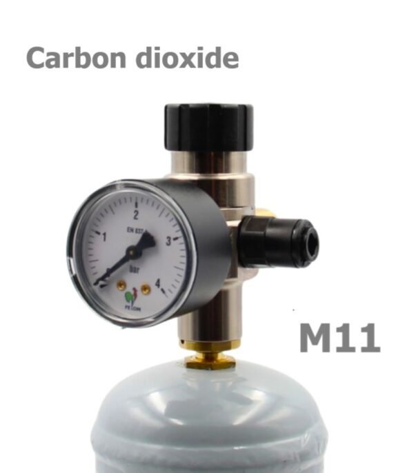Riduttore di pressione M11 per gas CO2 con attacco bombole usa e getta